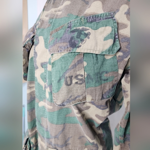 Vietnam 1970 USMC Marines Corpes ERDL Ripstop Camo Top Hot Weather Jacket Sz Xs - Picture 4 of 9